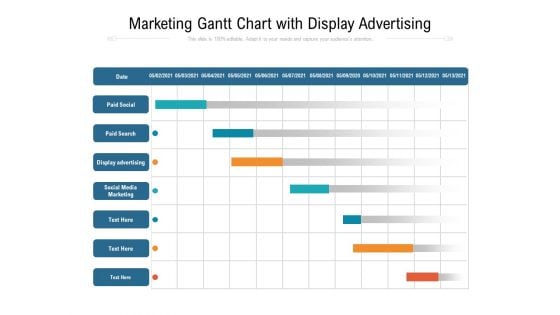 Marketing Gantt Chart With Display Advertising Ppt PowerPoint Presentation Gallery Clipart Images PDF