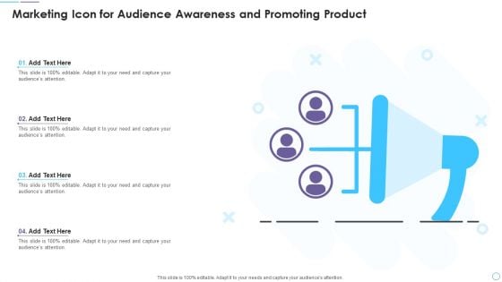 Marketing Icon For Audience Awareness And Promoting Product Sample PDF