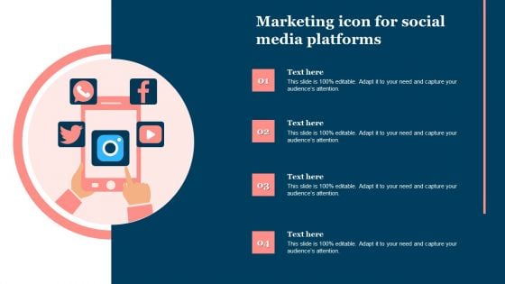 Marketing Icon For Social Media Platforms Topics PDF