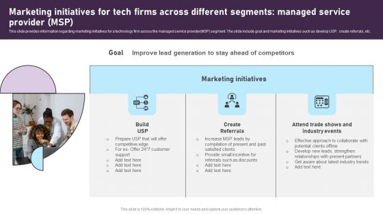 Marketing Initiatives For Tech Firms Across Different Segments Managed Service Provider MSP Summary PDF