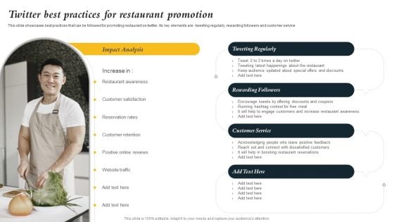 Marketing Initiatives To Promote Fast Food Cafe Twitter Best Practices For Restaurant Promotion Structure PDF Marketing Initiatives To Promote Fast Food Cafe Twitter Best Practices For Restaurant Promotion Structure PDF