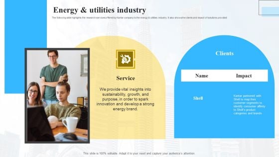 Marketing Insights Company Profile Energy And Utilities Industry Portrait PDF