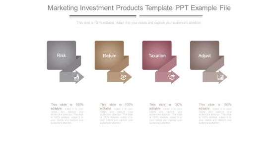 Marketing Investment Products Template Ppt Example File