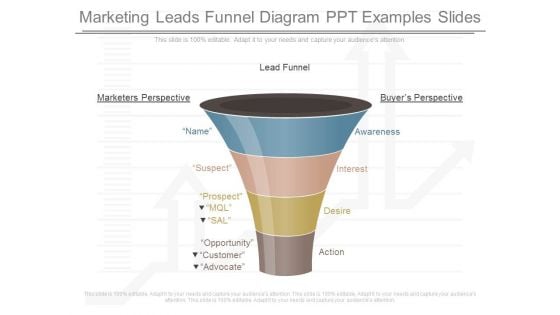 Marketing Leads Funnel Diagram Ppt Examples Slides