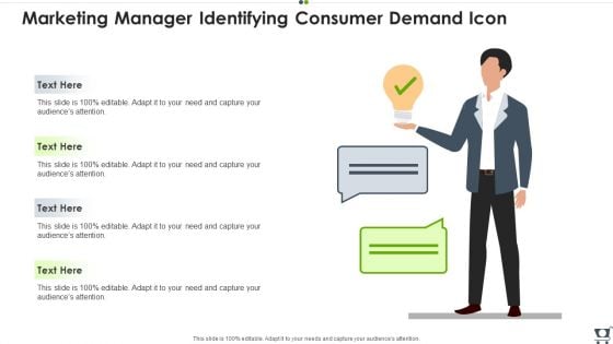 Marketing Manager Identifying Consumer Demand Icon Infographics PDF