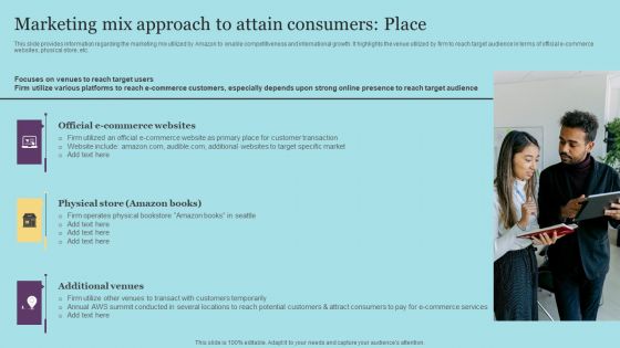 Marketing Mix Approach To Attain Consumers Place Clipart PDF