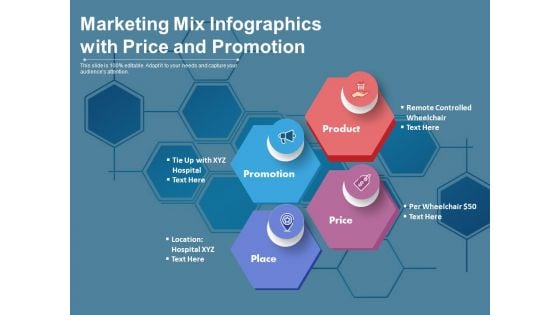 Marketing Mix Infographics With Price And Promotion Ppt PowerPoint Presentation File Deck PDF