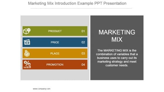 Marketing Mix Introduction Example Ppt Presentation