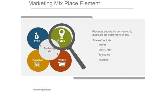 Marketing Mix Place Element Sample Ppt Presentation