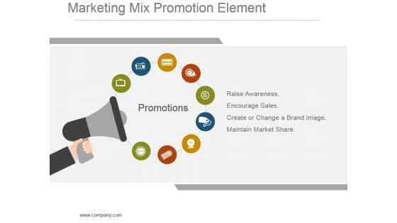 Marketing Mix Promotion Element Powerpoint Graphics