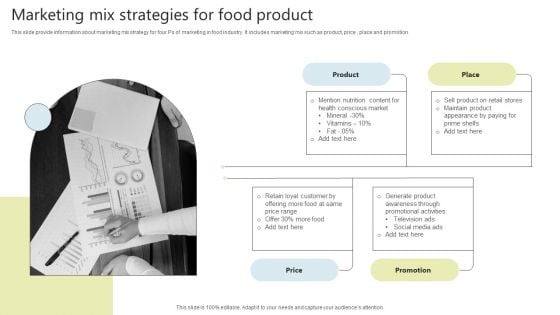 Marketing Mix Strategies For Food Product Brochure PDF