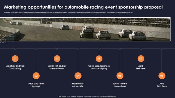 Marketing Opportunities For Automobile Racing Event Sponsorship Proposal Demonstration PDF