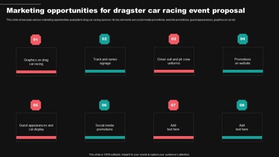 Marketing Opportunities For Dragster Car Racing Event Proposal Ppt Infographic Template Influencers PDF