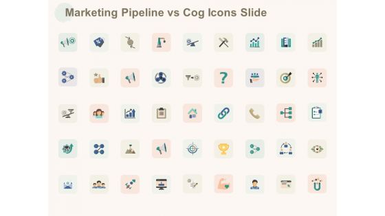 Marketing Pipeline Vs Cog Icons Slide Ppt Model Layout PDF