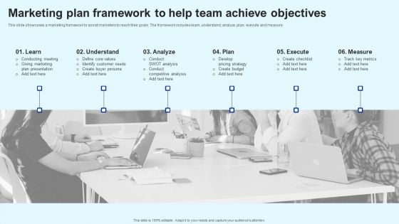 Marketing Plan Framework To Help Team Achieve Objectives Marketing Strategy Ideas PDF