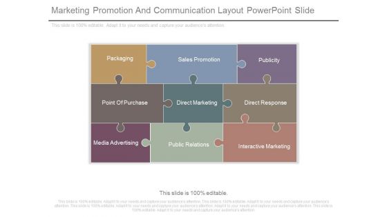 Marketing Promotion And Communication Layout Powerpoint Slide