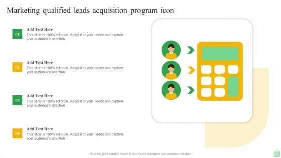 Marketing Qualified Leads Acquisition Program Icon Ppt Layouts Sample PDF