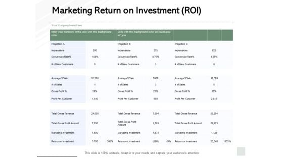 Marketing Return On Investment Roi Ppt PowerPoint Presentation Show Template