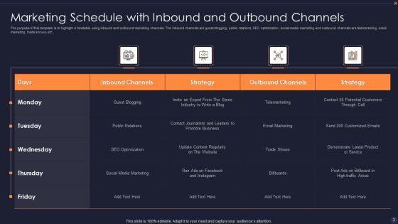 Marketing Schedule Ppt PowerPoint Presentation Complete Deck With Slides Slide03