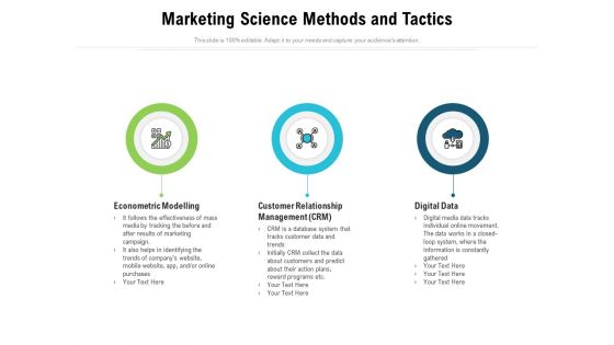 Marketing Science Methods And Tactics Ppt PowerPoint Presentation Gallery Clipart Images PDF