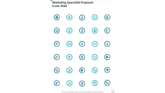 Marketing Specialist Proposal Icons Slide One Pager Sample Example Document
