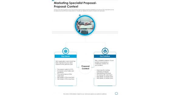 Marketing Specialist Proposal Proposal Context One Pager Sample Example Document Marketing Specialist Proposal Proposal Context One Pager Sample Example Document