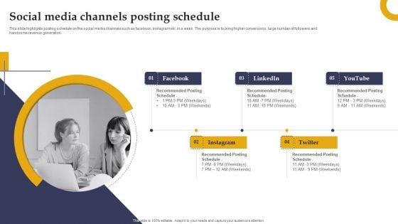 Marketing Strategies For Hotel Start Up Social Media Channels Posting Schedule Microsoft PDF