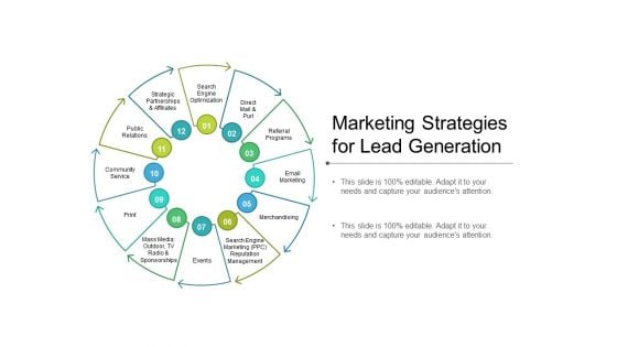 Marketing Strategies For Lead Generation Ppt PowerPoint Presentation Portfolio Slides