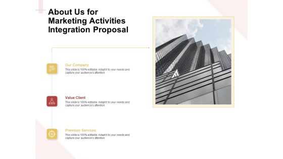 Marketing Strategy About Us For Marketing Activities Integration Proposal Formats PDF Marketing Strategy About Us For Marketing Activities Integration Proposal Formats PDF