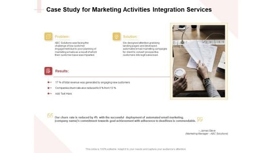 Marketing Strategy Case Study For Marketing Activities Integration Services Portrait PDF Marketing Strategy Case Study For Marketing Activities Integration Services Portrait PDF