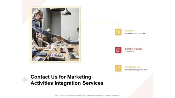 Marketing Strategy Contact Us For Marketing Activities Integration Services Brochure PDF