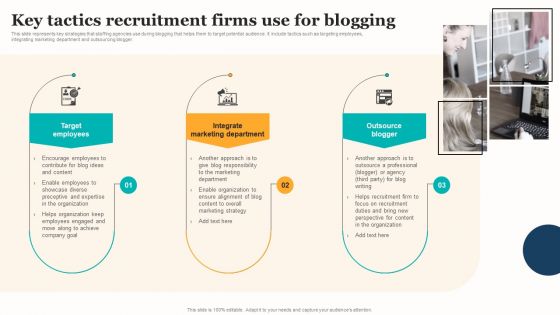 Marketing Strategy For A Recruitment Company Key Tactics Recruitment Firms Use For Blogging Inspiration PDF