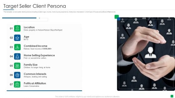 Marketing Strategy For Real Estate Property Target Seller Client Persona Pictures PDF