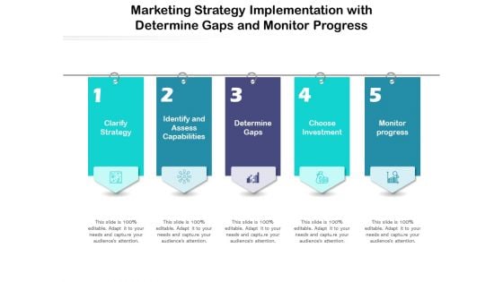 Marketing Strategy Implementation With Determine Gaps And Monitor Progress Ppt PowerPoint Presentation Gallery Design Ideas PDF