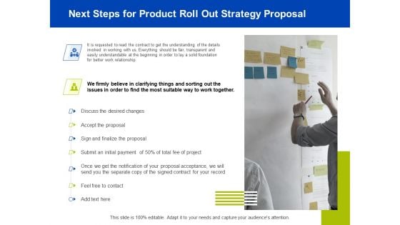 Marketing Strategy Proposal For Product Launch Next Steps For Product Roll Out Strategy Proposal Themes PDF