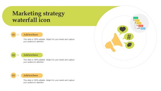 Marketing Strategy Waterfall Icon Brochure PDF