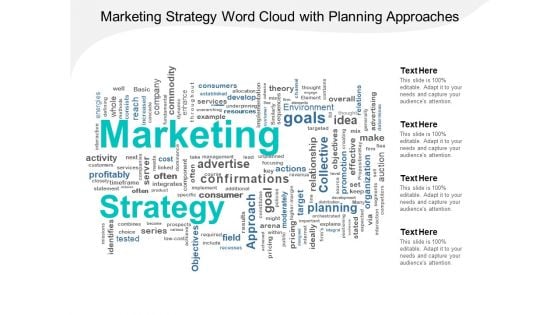 Marketing Strategy Word Cloud With Planning Approaches Ppt Powerpoint Presentation Icon Maker