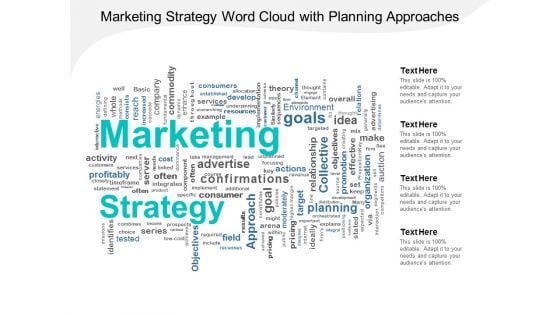 Marketing Strategy Word Cloud With Planning Approaches Ppt PowerPoint Presentation Slides Portfolio