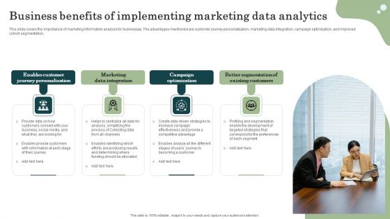 Marketing Success Metrics Business Benefits Of Implementing Marketing Data Template PDF Marketing Success Metrics Business Benefits Of Implementing Marketing Data Template PDF