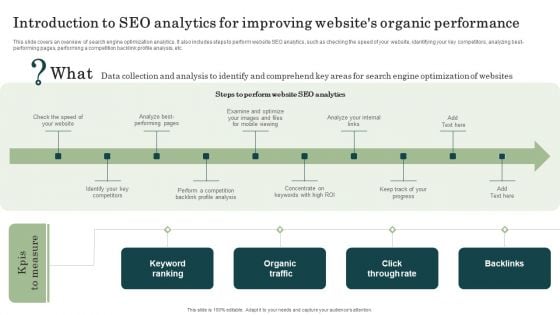 Marketing Success Metrics Introduction To SEO Analytics For Improving Websites Pictures PDF