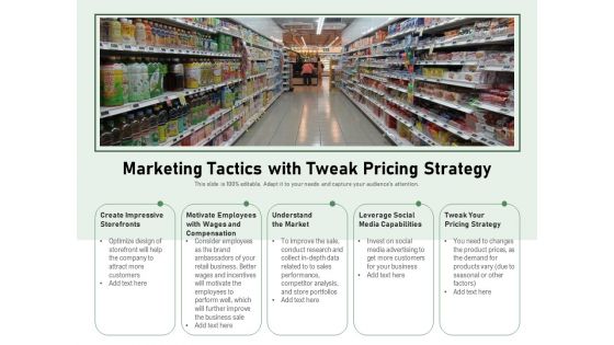Marketing Tactics With Tweak Pricing Strategy Ppt PowerPoint Presentation Show Example PDF