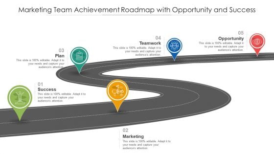 Marketing Team Achievement Roadmap With Opportunity And Success Ppt Portfolio Slideshow PDF