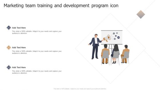 Marketing Team Training And Development Program Icon Ppt Portfolio Backgrounds PDF