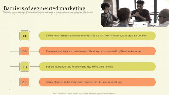 Marketing Techniques For Increasing Target Audience Barriers Of Segmented Marketing Topics PDF