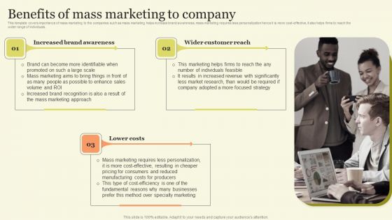 Marketing Techniques For Increasing Target Audience Benefits Of Mass Marketing To Company Background PDF