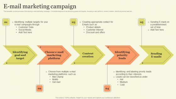 Marketing Techniques For Increasing Target Audience E Mail Marketing Campaign Template PDF