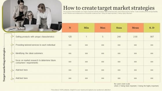 Marketing Techniques For Increasing Target Audience How To Create Target Market Strategies Structure PDF