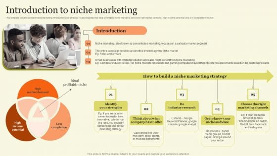Marketing Techniques For Increasing Target Audience Introduction To Niche Marketing Template PDF