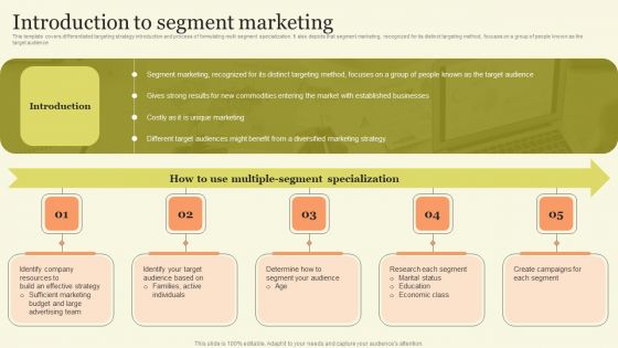 Marketing Techniques For Increasing Target Audience Introduction To Segment Marketing Elements PDF