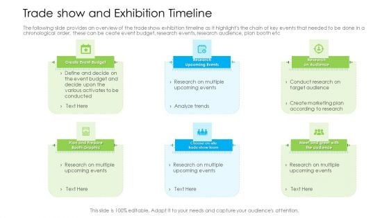 Marketing Techniques Online Offline Commercial Activities Trade Show And Exhibition Timeline Information PDF